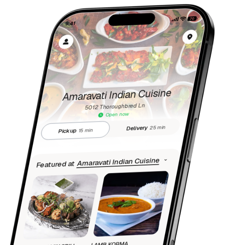 Amaravati Indian Cuisine app preview