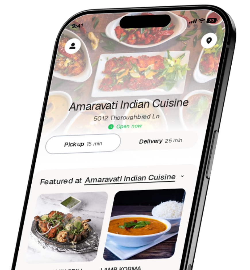 Amaravati Indian Cuisine app preview